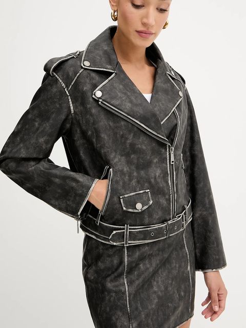 Guess ramoneska CHARLENE kolor czarny przejściowa oversize W5YL04 WHDI0