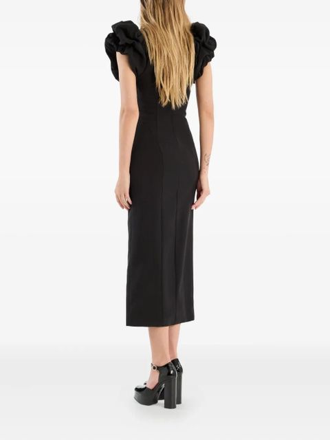 ROTATE BIRGER CHRISTENSEN puff-sleeve midi dress - Black