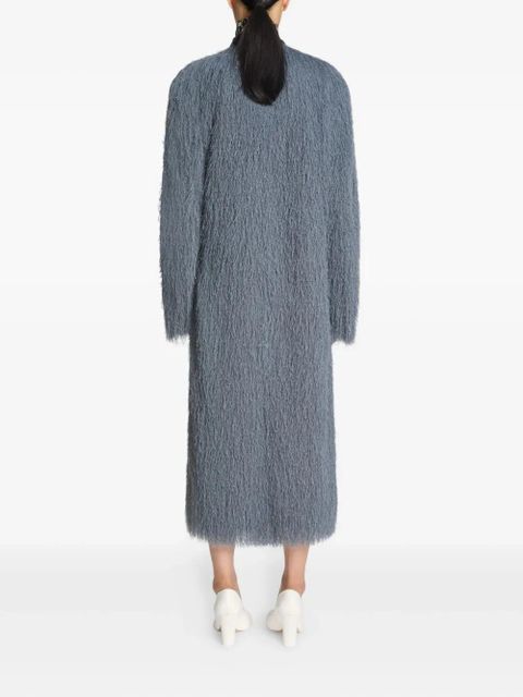 DRIES VAN NOTEN fringed wrap coat - Grey