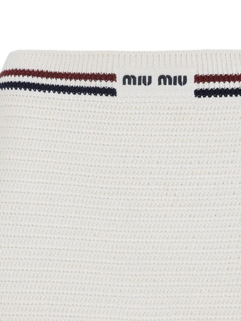 Miu Miu knitted mini skirt - White