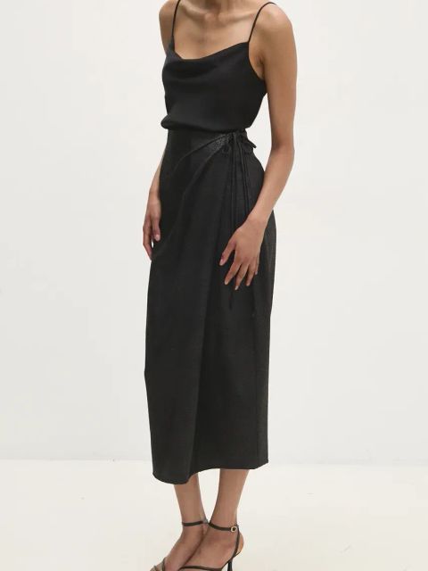 Answear.LAB spódnica kolor czarny midi prosta