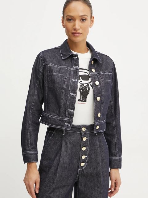 Karl Lagerfeld kurtka jeansowa damska kolor granatowy przejściowa A1W14048 - zdjęcie produktu nr 1