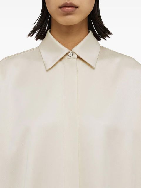 Jil Sander pointed-collar satin shirt - White