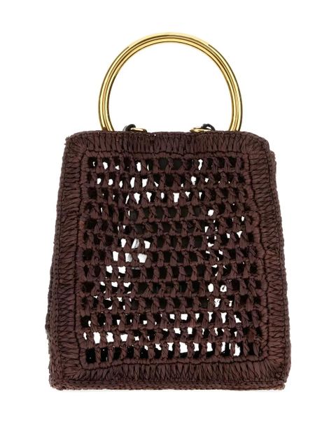 Chloé raffia circle-handle tote bag - Brown - zdjęcie produktu nr 2