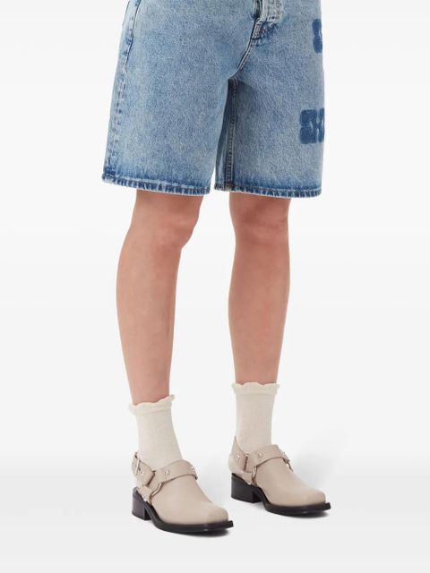 GANNI stud-embellished slingback mules - Neutrals