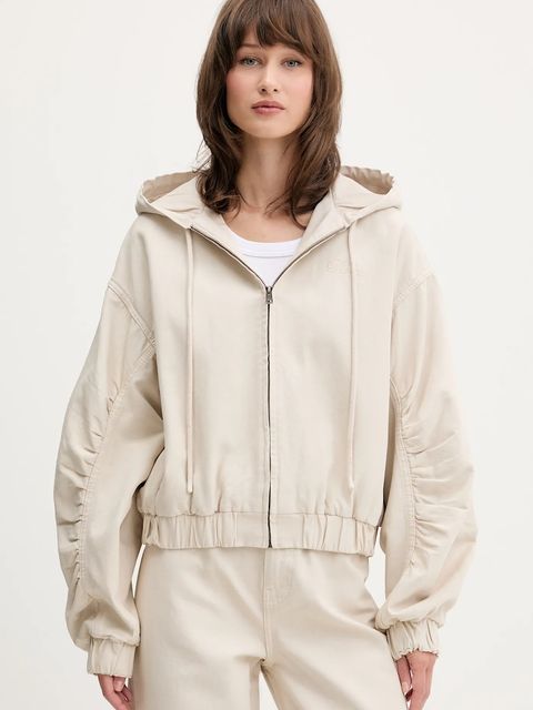 Rotate kurtka bawełniana kolor beżowy przejściowa oversize 1142831763 - zdjęcie produktu nr 1