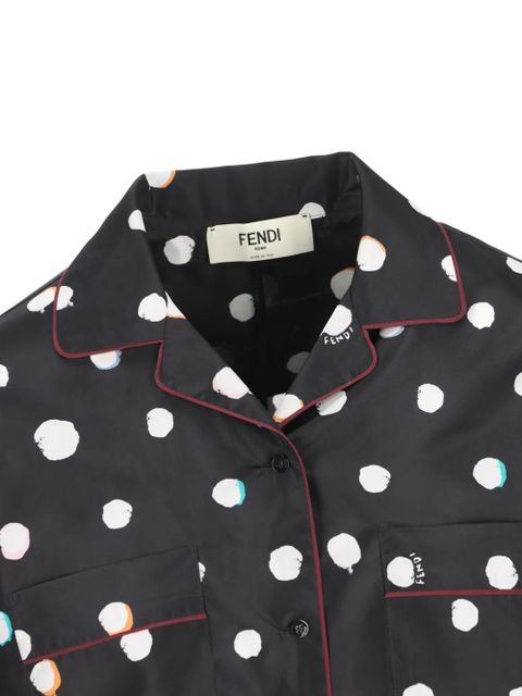 FENDI polka-dot piped shirt - Black - zdjęcie produktu nr 2