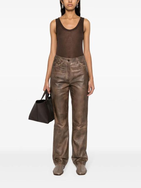 LEMAIRE fine-ribbed seamless tank top - Brown