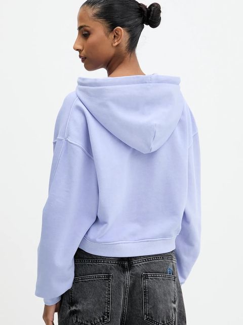 Tommy Jeans bluza bawełniana damska kolor niebieski z kapturem z aplikacją DW0DW21598 - zdjęcie produktu nr 2