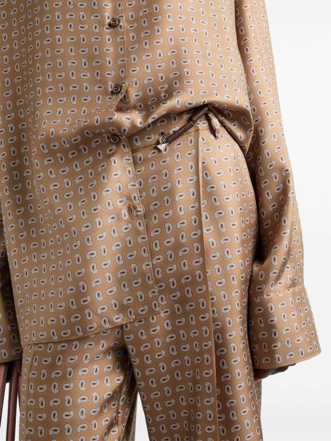 Prada high-waist twill pants - Brown