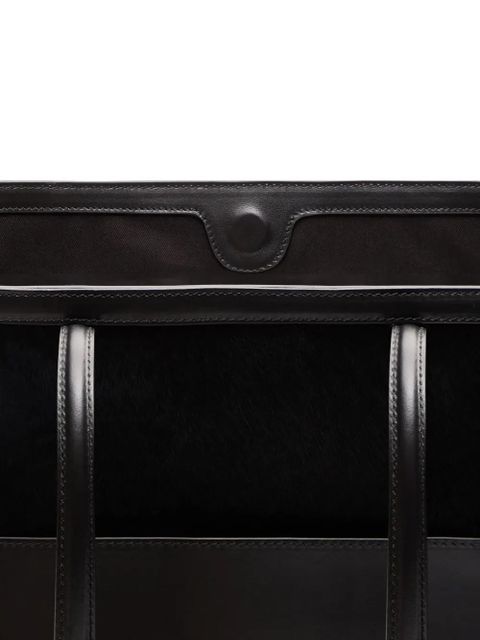 LouLou de Saison large Nikos pony-effect leather tote bag - Black