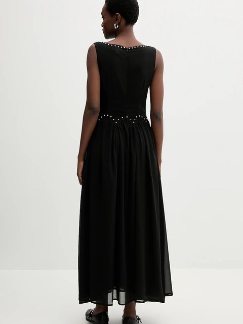 Never Fully Dressed sukienka kolor czarny maxi rozkloszowana NFDDR2813