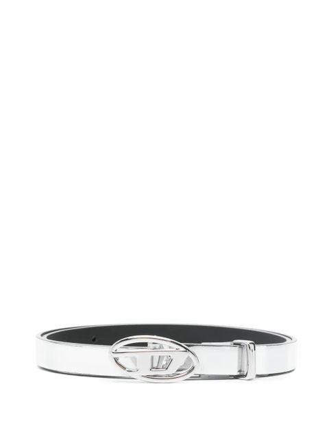 Diesel Oval D logo buckle belt - Silver - zdjęcie produktu nr 1