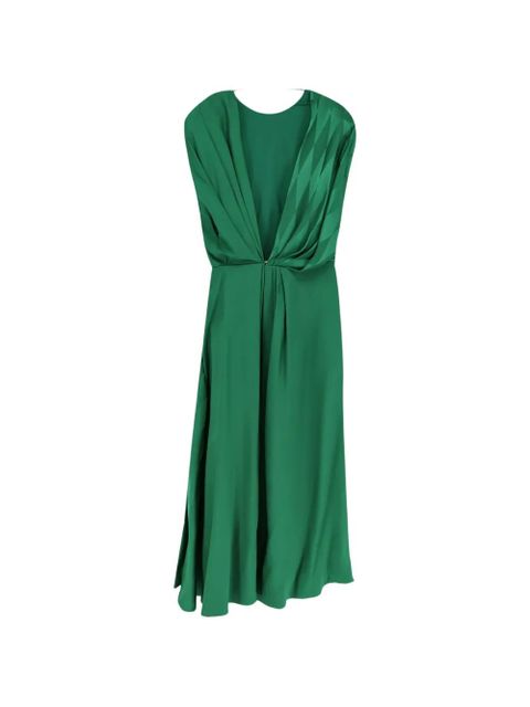 Versace diamond-pattern twisted-waist dress - Green - zdjęcie produktu nr 2