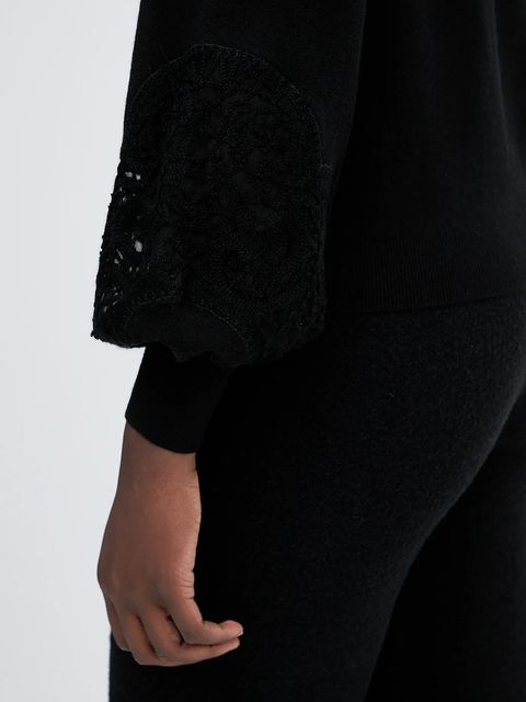 Twinset sweter z domieszką wełny damski kolor czarny 252TT3440