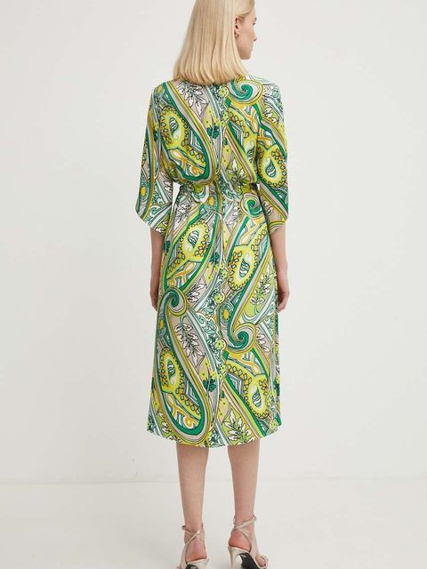 Joseph Ribkoff sukienka kolor zielony midi rozkloszowana 242208 - zdjęcie produktu nr 2