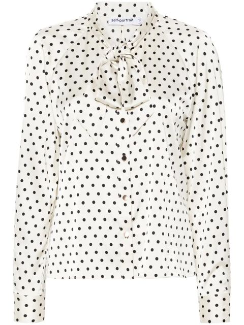 Self-Portrait polka-dot blouse - Neutrals - zdjęcie produktu nr 1