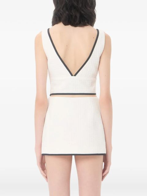 Valentino Garavani Canestrello cotton tweed top - White