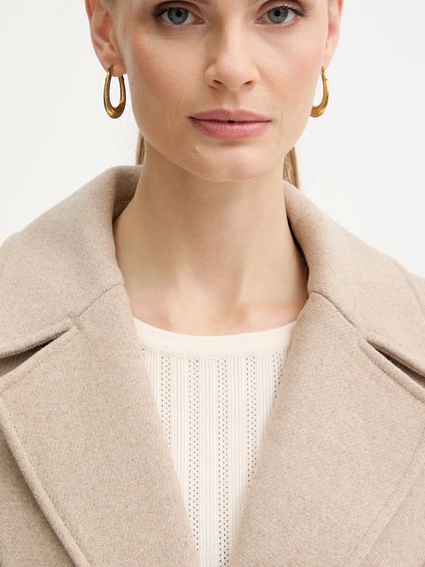 Morgan płaszcz z dodatkiem wełny kolor beżowy GPEAKS