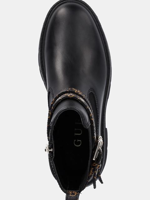 Guess sztyblety SADRINO damskie kolor czarny na płaskim obcasie FLTSDR FAL10