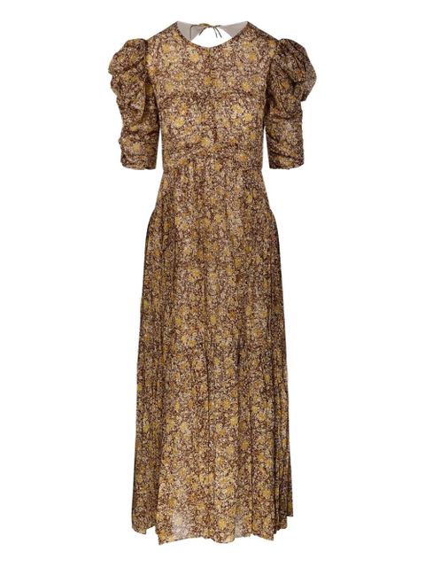 MARANT ÉTOILE Sichellia puff-sleeve floral maxi dress - Brown - zdjęcie produktu nr 1
