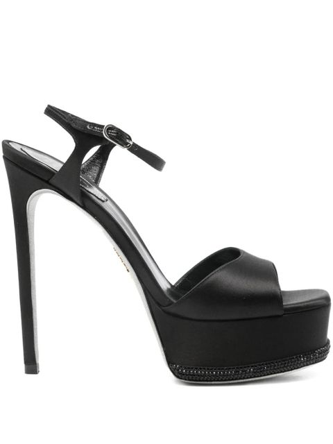 René Caovilla 150mm embellished platform sandals - Black - zdjęcie produktu nr 1