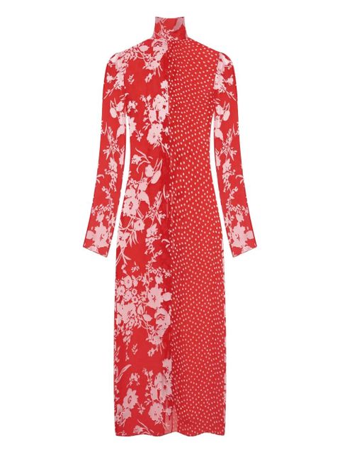 Marine Serre floral-polka dot print maxi dress - Red - zdjęcie produktu nr 1