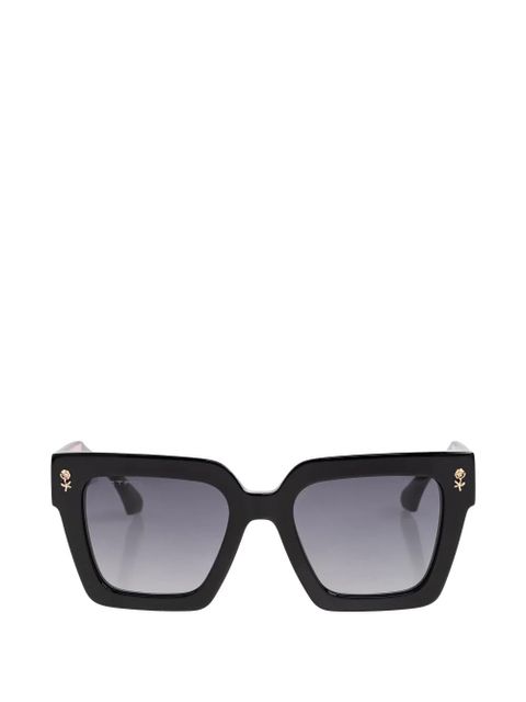 ETRO flower-detail square-frame sunglasses - Black - zdjęcie produktu nr 1