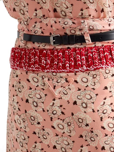 Prada floral Triangle-logo mini skirt - Pink