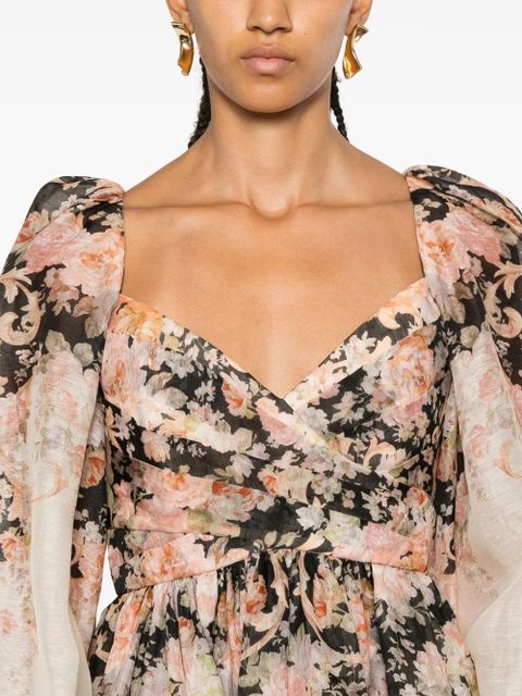 ZIMMERMANN Illustration mini dress - Neutrals