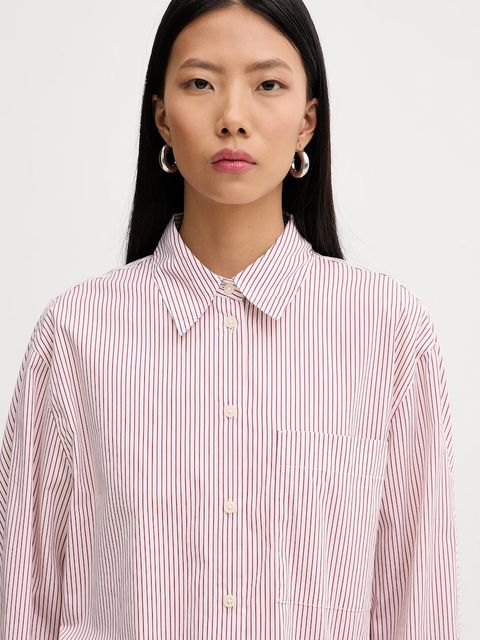 Marc O'Polo koszula bawełniana damska kolor biały relaxed z kołnierzykiem klasycznym 600081342009