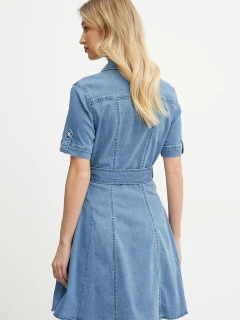 Morgan sukienka jeansowa RIXES kolor niebieski mini rozkloszowana RIXES - zdjęcie produktu nr 2