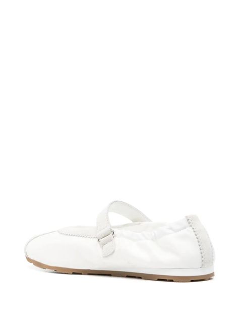 Miu Miu suede-panels ballet flats - White - zdjęcie produktu nr 2