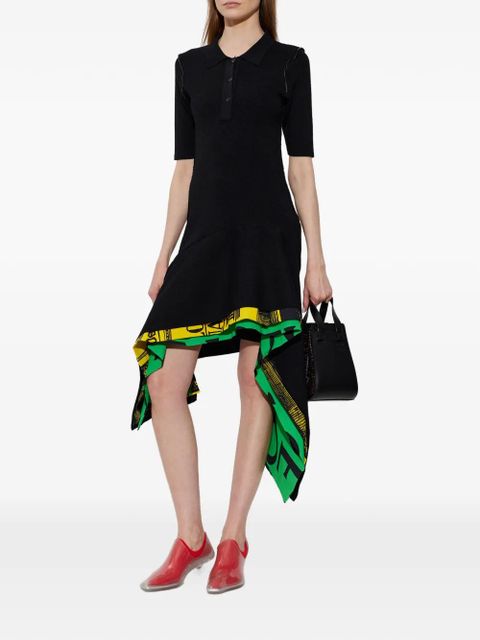 LOEWE asymmetric graphic-print dress - Black