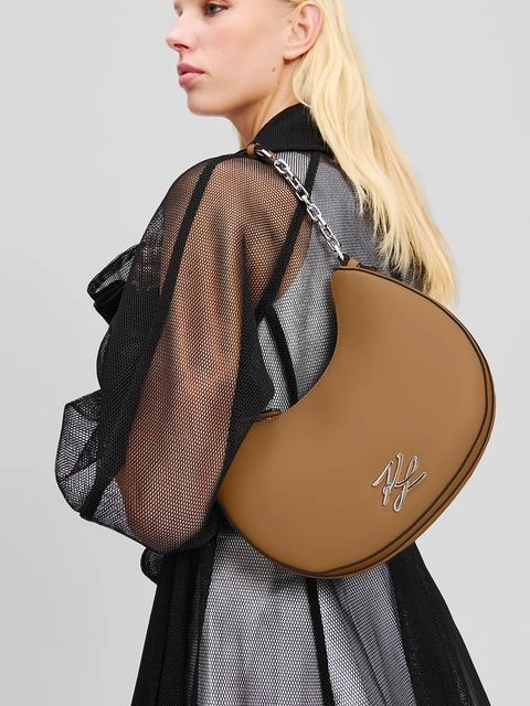 Karl Lagerfeld torebka skórzana K/AUTOGRAPH kolor brązowy A2W30019