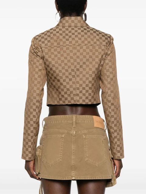 MISBHV jacquard-monogram cropped jacket - Neutrals