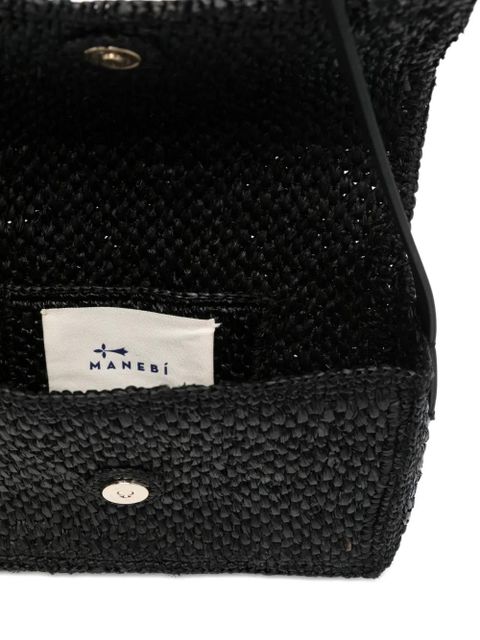 Manebi woven leather shoulder bag - Black