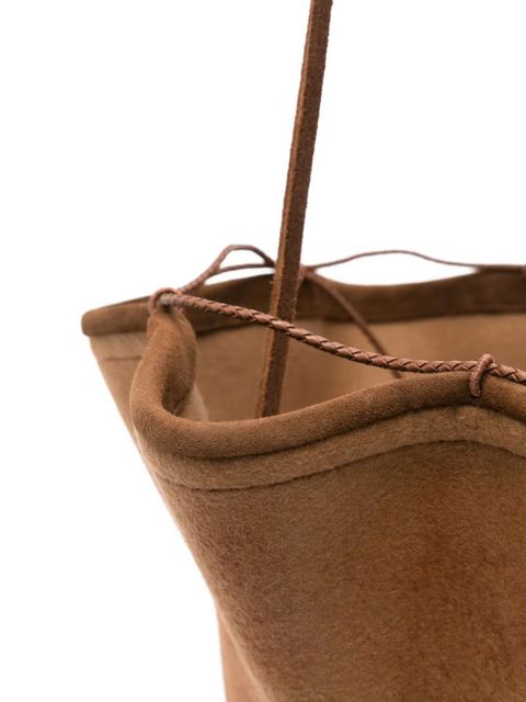 Ruslan Baginskiy pleated suede bucket bag - Brown