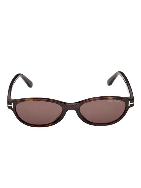 TOM FORD Eyewear Chloe oval-frame sunglasses - Brown - zdjęcie produktu nr 1