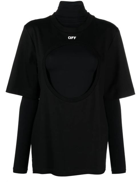 Off-White Meteor double-layer cotton T-shirt - Black - zdjęcie produktu nr 1