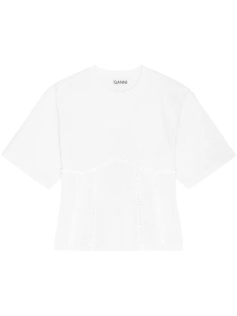 GANNI appliqué-detail T-shirt - White - zdjęcie produktu nr 1