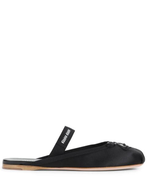Miu Miu leather flat mules - Black - zdjęcie produktu nr 1