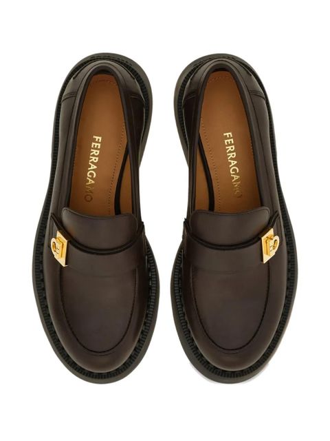 Ferragamo leather loafers - Brown