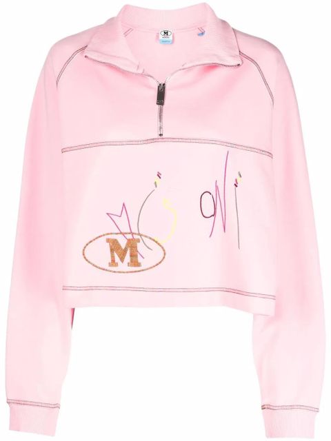 Missoni logo-embroidered funnel neck sweatshirt - Pink - zdjęcie produktu nr 1