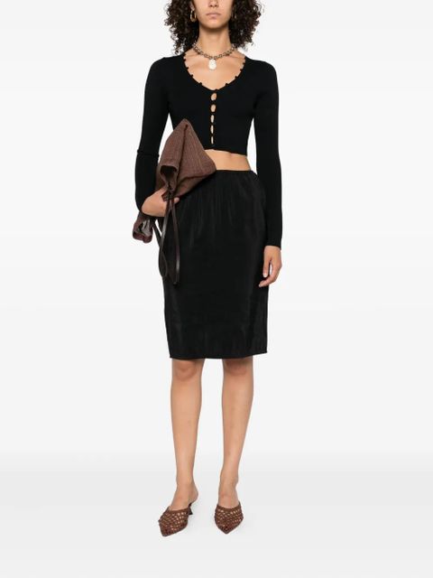 Nanushka button-front ruffled cardigan - Black