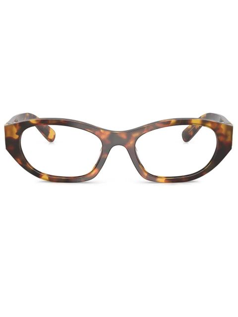 Miu Miu Eyewear rectangle-frame glasses - Brown - zdjęcie produktu nr 1
