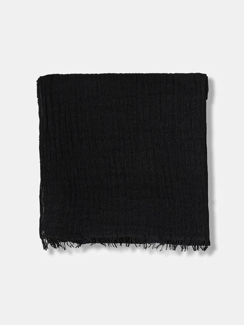 Sisley szalik z dodatkiem wełny damski kolor czarny gładki 6O70WU028 - zdjęcie produktu nr 2