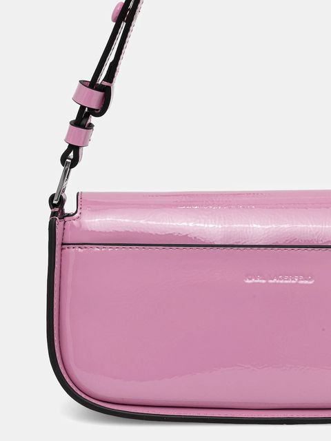 Karl Lagerfeld torebka skórzana K/SIGNATURE kolor różowy A4W30041 - zdjęcie produktu nr 2