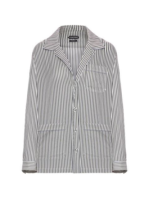 TOM FORD striped pyjama shirt - White - zdjęcie produktu nr 1