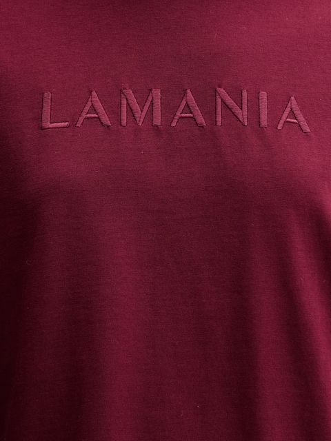 La Mania t-shirt bawełniany damski kolor bordowy